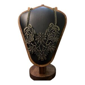 Vintage Brass Filigree bib necklace